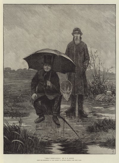 Grote verwachtingen, uit de tentoonstelling van de Society of British Artists door Walter Dendy Sadler